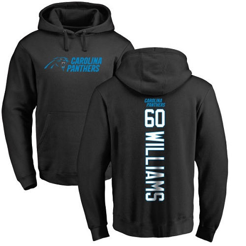 Carolina Panthers Men Black Daryl Williams Backer NFL Football 60 Pullover Hoodie Sweatshirts